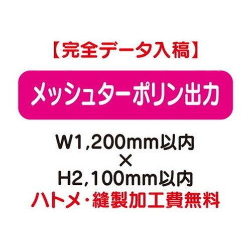 特注オーダー品メッシュターポリン出力W1200×H2100の商品画像