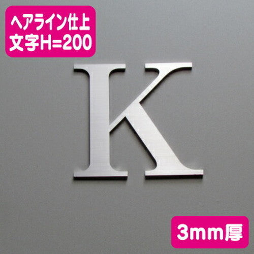 ステンレス切文字ヘアライン仕上げ(横目)3mm厚文字H=200の商品画像