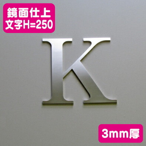 ステンレス切文字鏡面仕上げ3mm厚文字H=250の商品画像