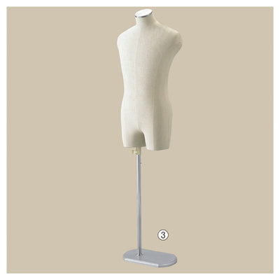 紳士芯地張トルソー M ステンレス調 (1台) kp38-183-1-3