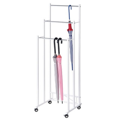 店舗用品店舗什器3段傘掛けホワイトW75cmの商品画像