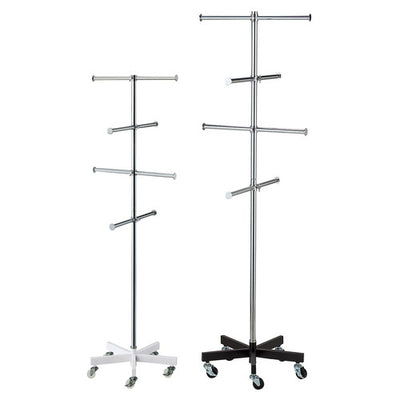 店舗用品店舗什器バッグツリーキャスター付きホワイトの商品画像