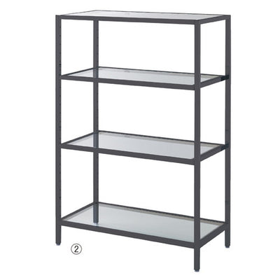 店舗用品店舗什器ボックスフレームラックW90cm4段サテンホワイトの商品画像