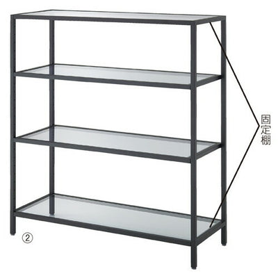 店舗用品店舗什器ボックスフレームラックW120cm4段サテンブラックの商品画像