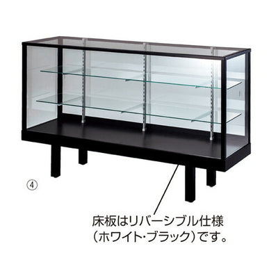 店舗用品店舗什器平ケースステージ無しブラックD45cmW150cm引戸前の商品画像