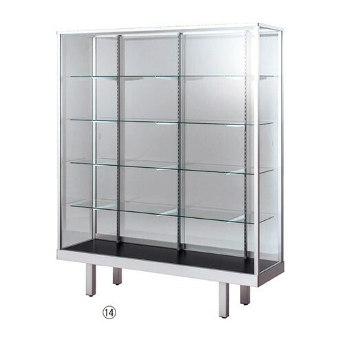 店舗用品店舗什器ハイタイプガラスショーケースステージ無しホワイトW120cmH210cm引戸後の商品画像