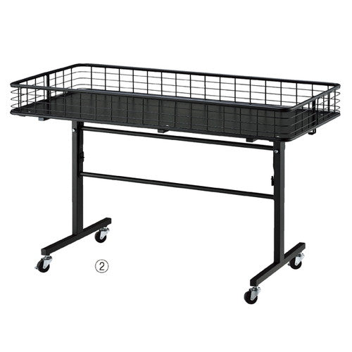 店舗用品店舗什器折りたたみワゴンブラックW90cmの商品画像