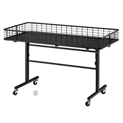 店舗用品店舗什器折りたたみワゴンブラックW120cmの商品画像