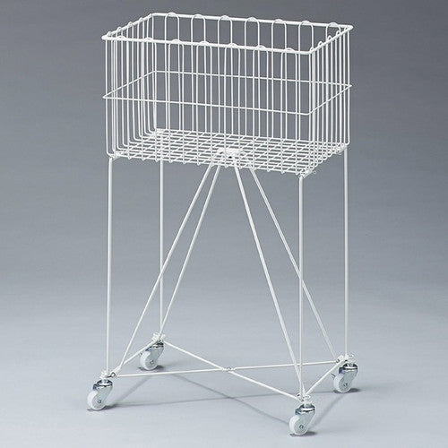 店舗用品店舗什器スモールバスケットワゴン深型W45cm白の商品画像