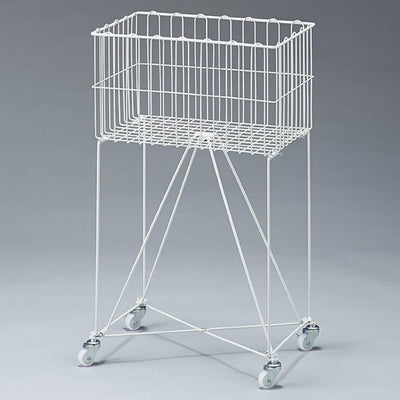 店舗用品店舗什器スモールバスケットワゴン深型W45cm白の商品画像