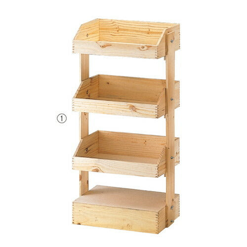 店舗用品店舗什器木製ボックススタンド3段の商品画像