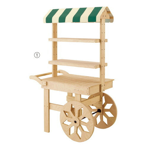 店舗用品店舗什器ヒノキワゴンコンパクトタイプグリーンの商品画像