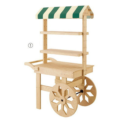 店舗用品店舗什器ヒノキワゴンコンパクトタイプグリーンの商品画像