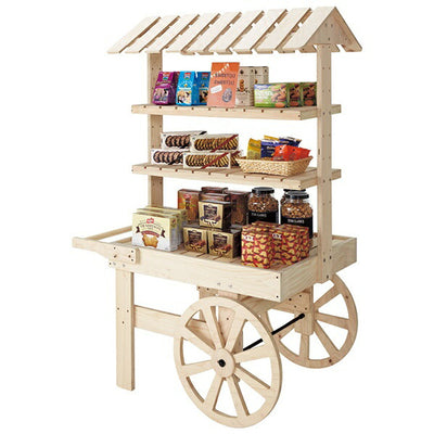 店舗用品店舗什器木製ヒノキワゴン無塗装の商品画像