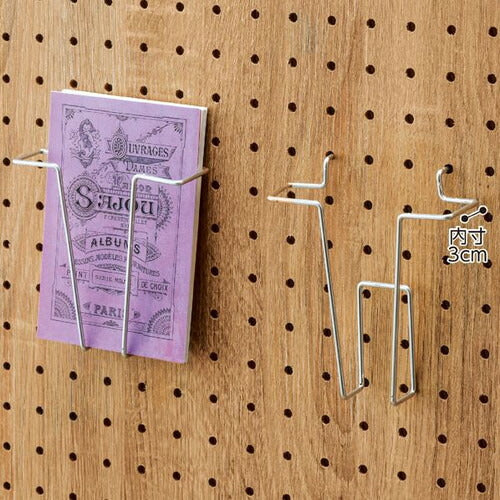 店舗用品店舗什器有孔ボード用ポストカード入れ(直径3mm)タテ入れ【5個】の商品画像