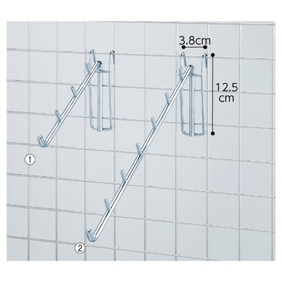 店舗用品店舗什器ネット用傾斜フック30°(直径8mm)7連の商品画像