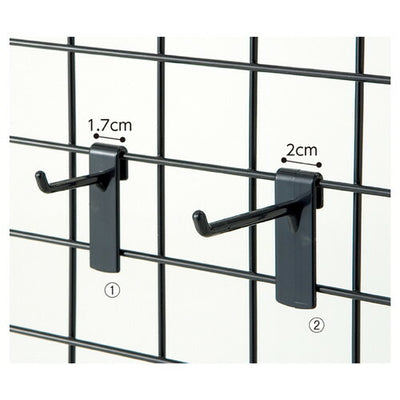 店舗用品店舗什器樹脂製ネットフック黒L8cm【10本】の商品画像