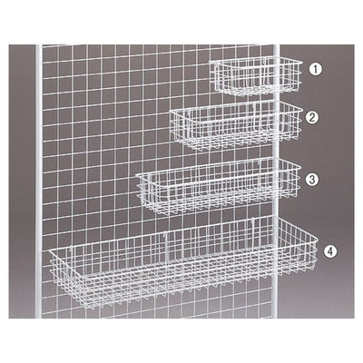 店舗用品店舗什器ネット用網カゴ白W42cmの商品画像