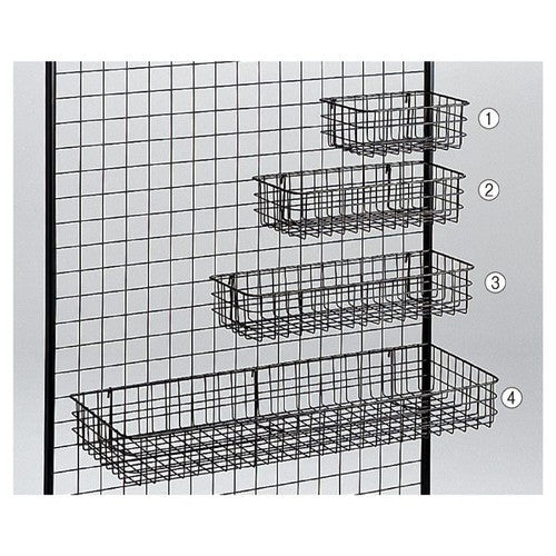 店舗用品店舗什器ネット用網カゴ黒W84cmの商品画像