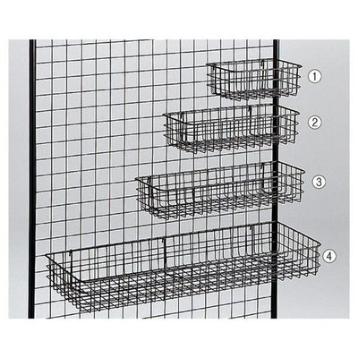 店舗用品店舗什器ネット用網カゴ黒W84cmの商品画像