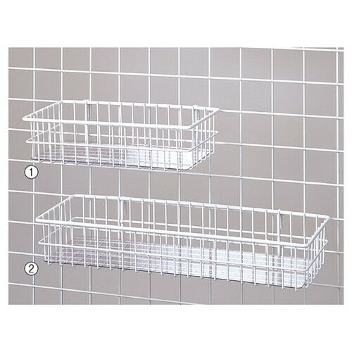 店舗用品店舗什器ネット用小物カゴ白(シート付き)W42cmの商品画像