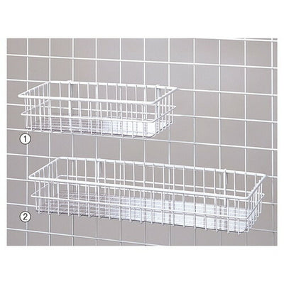 店舗用品店舗什器ネット用小物カゴ白(シート付き)W42cmの商品画像