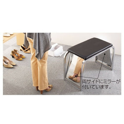 店舗用品店舗什器シューズ用スツールミラーW76cmの商品画像
