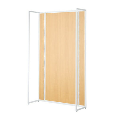 店舗用品システム什器UR壁面タイプW120×H210cm本体ホワイト選べる5タイプエクリュパネル付きの商品画像