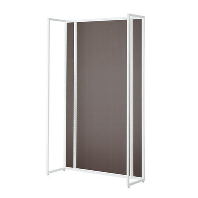 店舗用品システム什器UR壁面タイプW120×H210cm本体ホワイト選べる5タイプダークブラウンパネル付きの商品画像