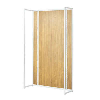 店舗用品システム什器UR壁面タイプW120×H210cm本体ホワイト選べる5タイプラスティック柄パネル付きの商品画像