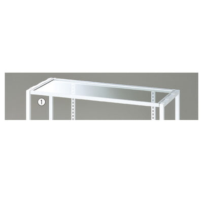 店舗用品システム什器UR壁面・中央片面タイプ兼用ガラス天板W90cmホワイト用の商品画像