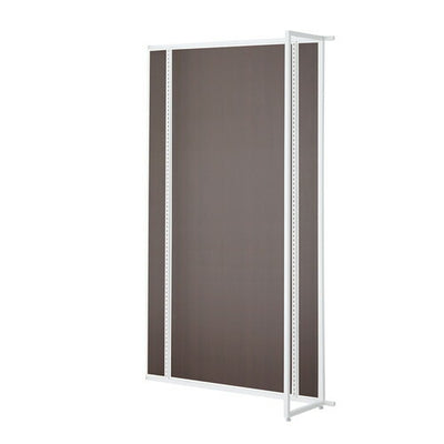 店舗用品システム什器UR120壁面タイプ連結タイプホワイトダークブラウンパネル付きの商品画像