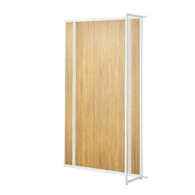 店舗用品システム什器UR120壁面タイプ連結タイプホワイトラスティック柄パネル付きの商品画像