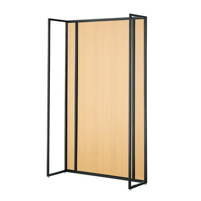 店舗用品システム什器UR壁面タイプW120×H210cm本体ブラック選べる5タイプエクリュパネル付きの商品画像