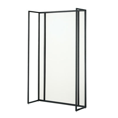 店舗用品システム什器UR壁面タイプW120×H210cm本体ブラック選べる5タイプホワイトパネル付きの商品画像