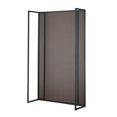 店舗用品システム什器UR壁面タイプW120×H210cm本体ブラック選べる5タイプダークブラウンパネル付きの商品画像