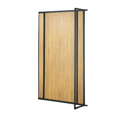 店舗用品システム什器UR120壁面タイプ連結タイプブラックラスティック柄パネル付きの商品画像