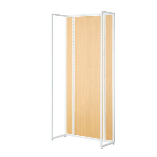 店舗用品システム什器UR壁面タイプW90×H210cm本体ホワイト選べる5タイプエクリュパネル付きの商品画像
