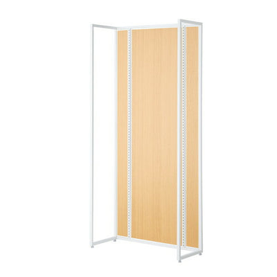 店舗用品システム什器UR壁面タイプW90×H210cm本体ホワイト選べる5タイプエクリュパネル付きの商品画像