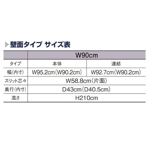 (本体) ユニットラック UR90壁面タイプ W90×H210cm 白 エクリュパネル付き kp38-14-5-2