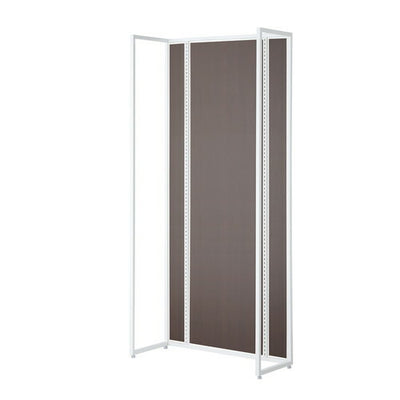 店舗用品システム什器UR壁面タイプW90×H210cm本体ホワイト選べる5タイプダークブラウンパネル付きの商品画像