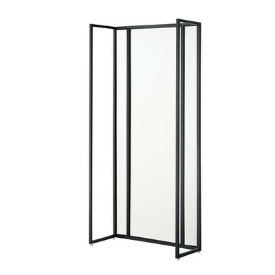 店舗用品システム什器UR壁面タイプW90×H210cm本体ブラック選べる5タイプホワイトパネル付きの商品画像