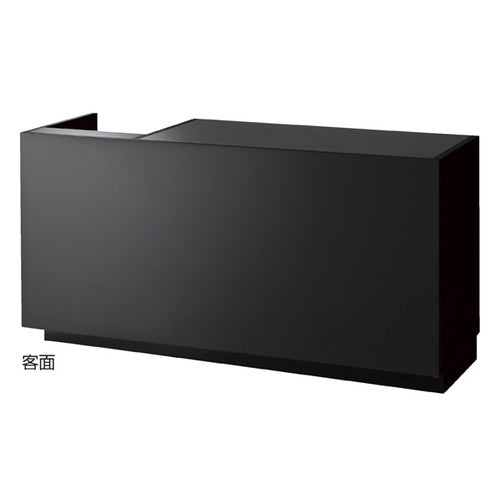 店舗用品店舗什器ガラストップ一体型レジ台ブラックレジカウンターの商品画像