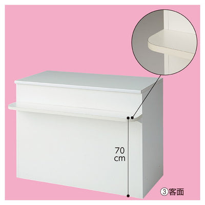 店舗用品店舗什器スチール製カウンター前面台付きW60cmの商品画像
