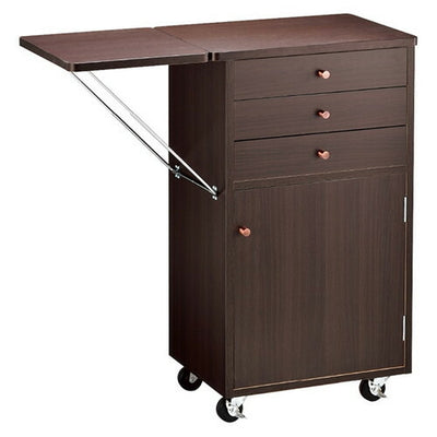 店舗用品店舗什器木製作業台錠無しダークブラウンの商品画像