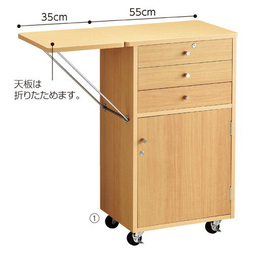 店舗用品店舗什器木製作業台錠付きエクリュの商品画像
