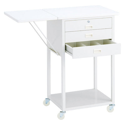 店舗用品店舗什器スチール製作業台オープンタイプ錠付き白の商品画像