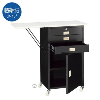 店舗用品店舗什器スチール製作業台収納付きタイプ錠無し黒の商品画像