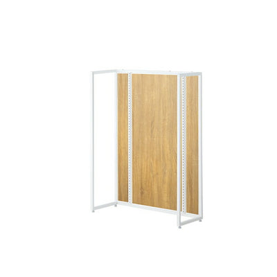 店舗用品システム什器UR90中央片面タイプ本体ホワイトラスティック柄パネル付きの商品画像