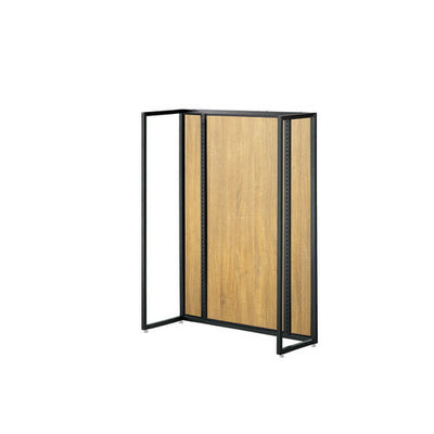 店舗用品システム什器UR90中央片面タイプ本体ブラックラスティック柄パネル付きの商品画像